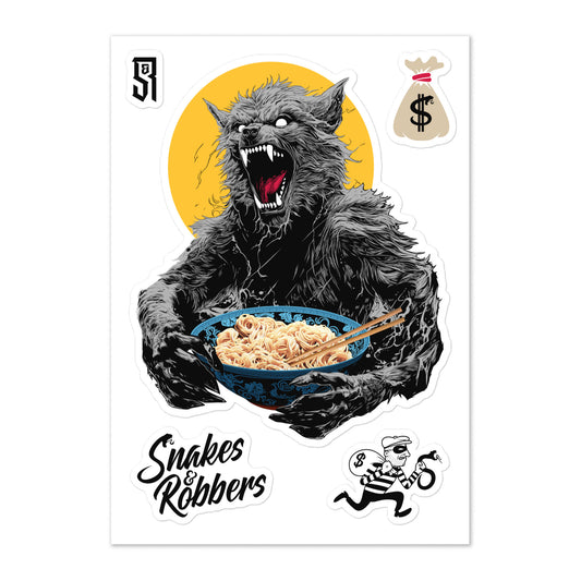 Ramen Wolf Sticker sheet