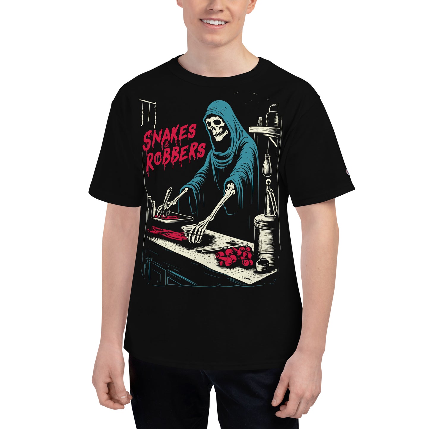 Butcher Shop Grim Reaper Men's Champion Relaxed Fit T-shirt