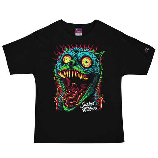 Psychedelic Monster Cat Men's Champion Relaxed Fit T-shirt