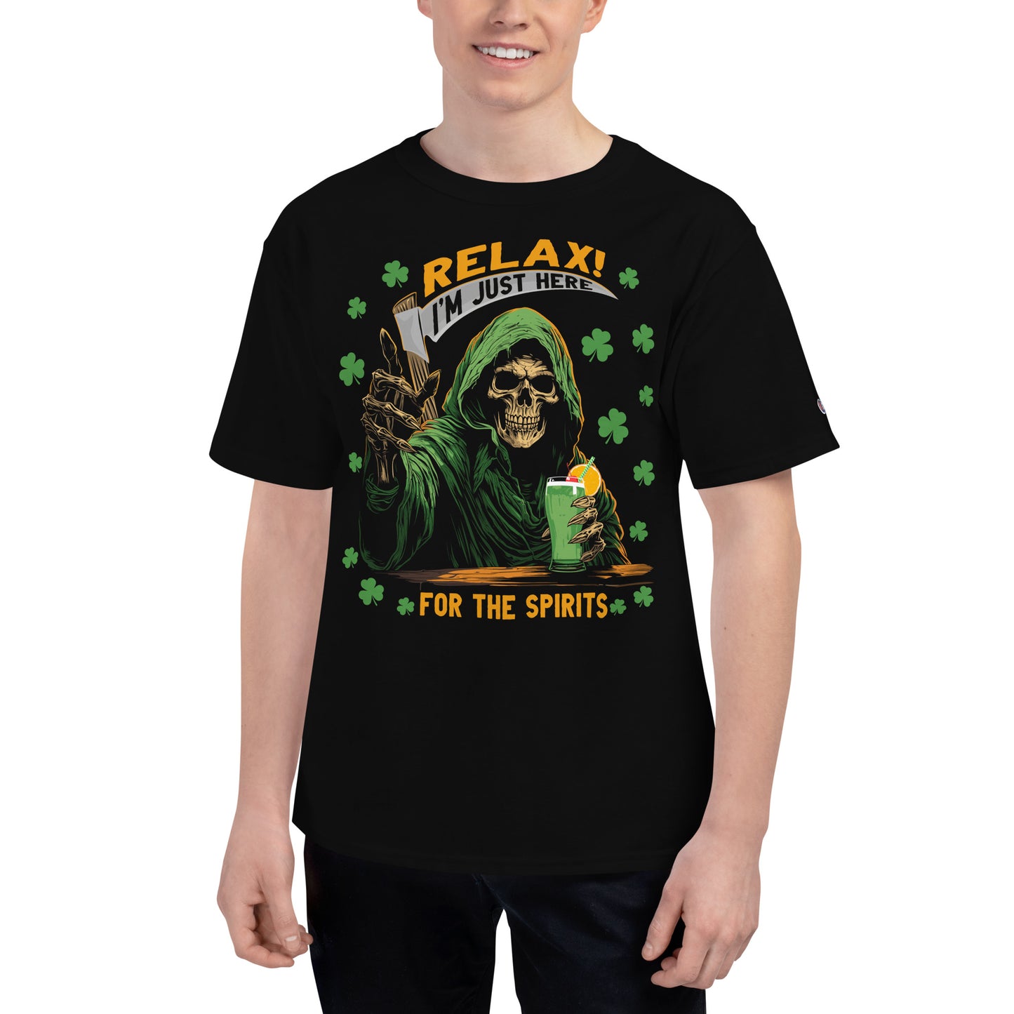 I'm just here for the Spirits Men's Champion Relaxed Fit T-shirt
