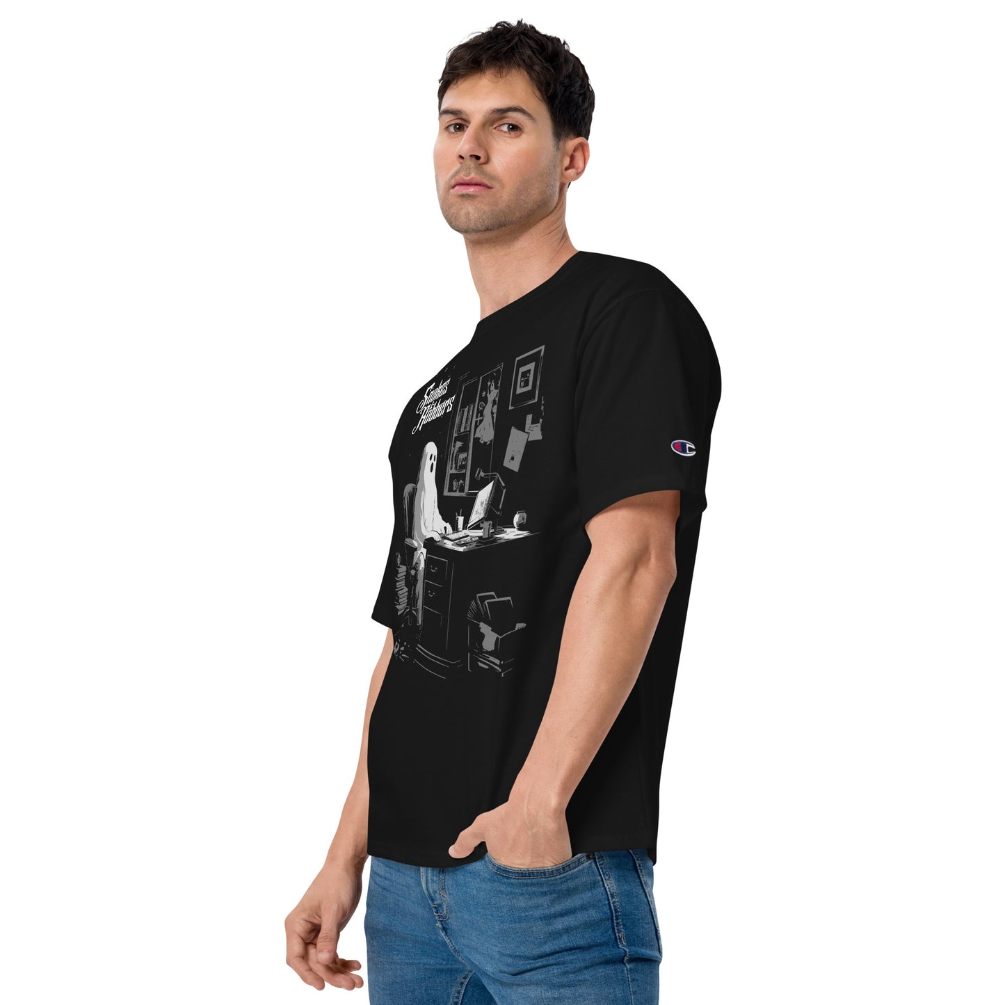 White Collar Ghost Men's Champion Relaxed Fit T-shirt