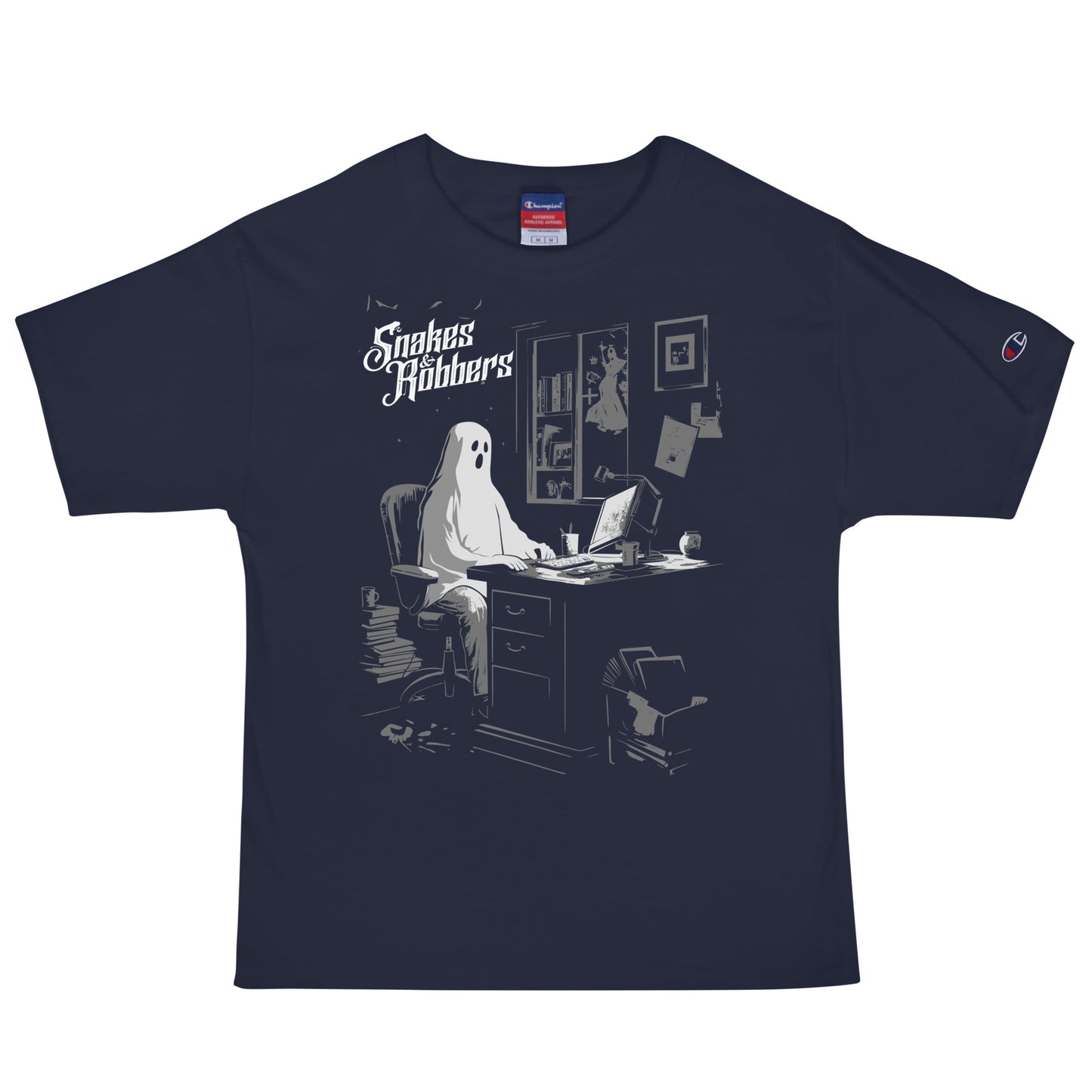 White Collar Ghost Men's Champion Relaxed Fit T-shirt