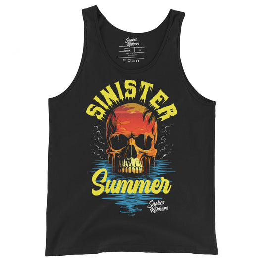 Sinister Summer Sunset skull Unisex Tank Top
