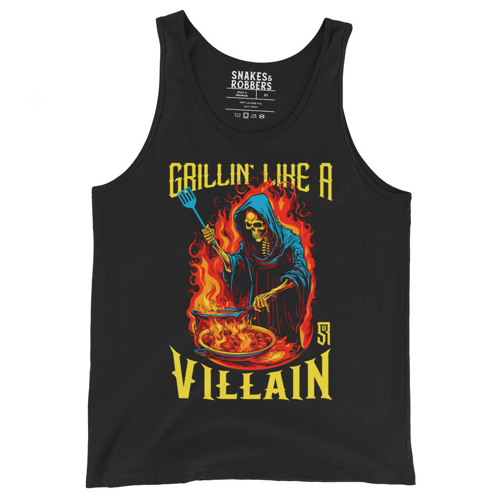 Grillin' like a Villain Grim Reaper Unisex Tank Top