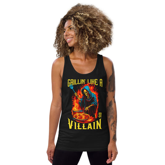 Grillin' like a Villain Grim Reaper Unisex Tank Top