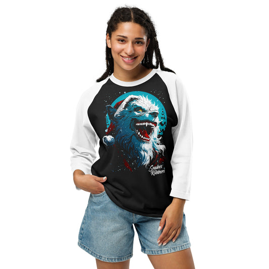 Festive Werewolf 3/4 sleeve raglan shirt