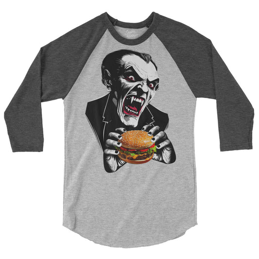 Count Cheese Burger 3/4 sleeve raglan shirt