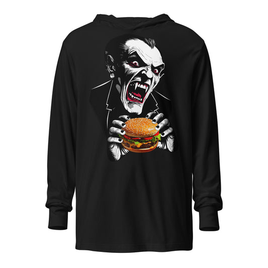 Count Cheese Burger Hooded long-sleeve tee