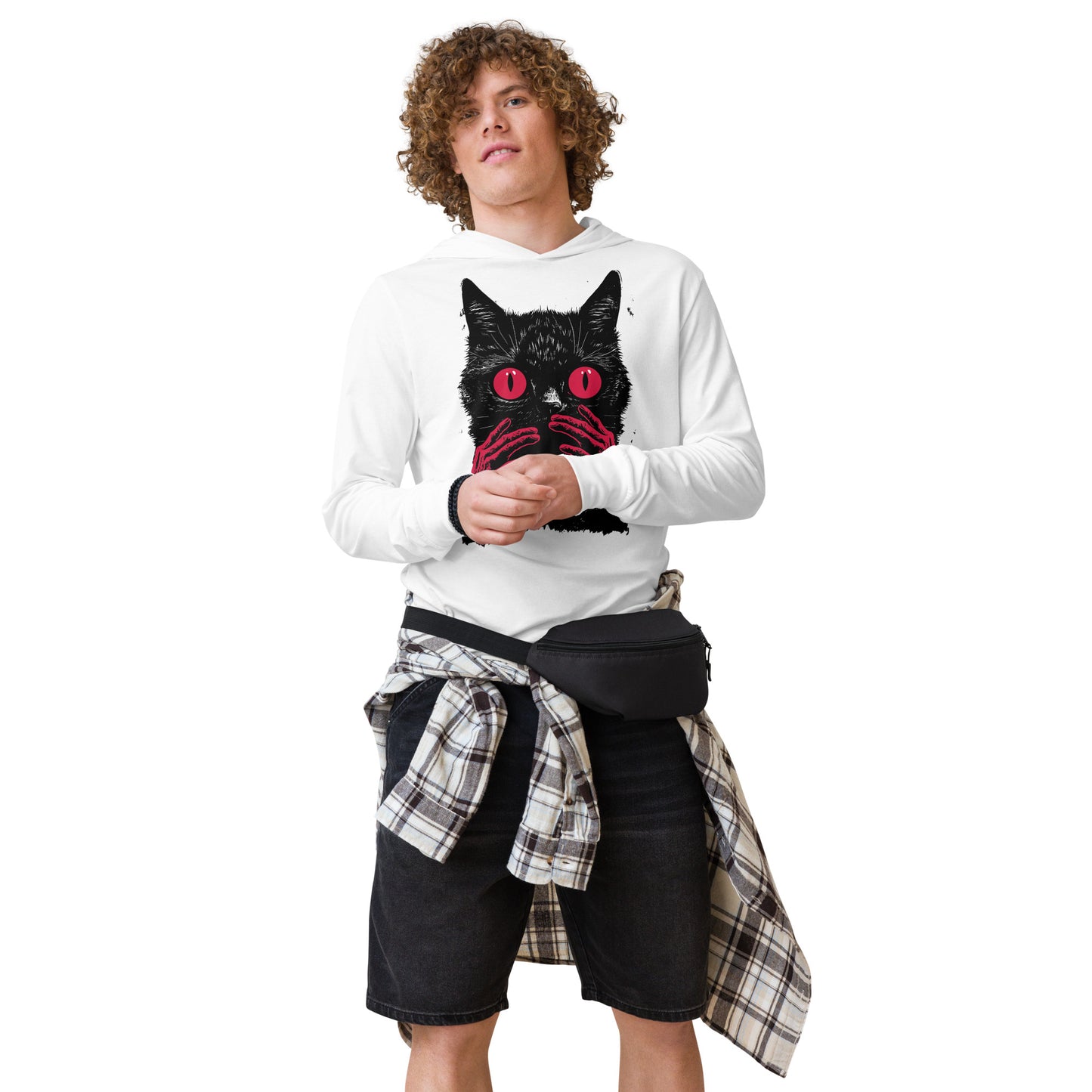 Red Handed Hooded long-sleeve tee