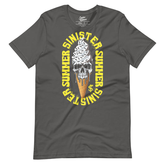 Sinister Summer Skull Ice-cream Unisex Retail Fit T-Shirt