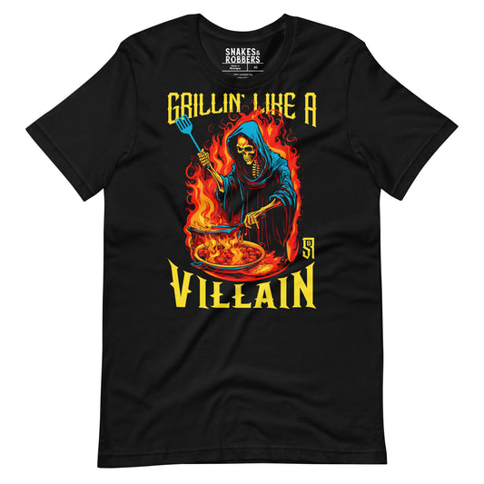 Grillin' like a Villain Grim Reaper Unisex Retail Fit T-Shirt