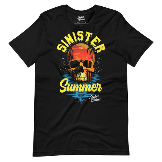 Sinister Summer Skull Sunset Unisex Retail Fit T-Shirt