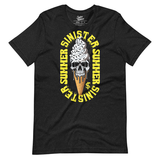 Sinister Summer Skull Ice-cream Unisex Retail Fit T-Shirt