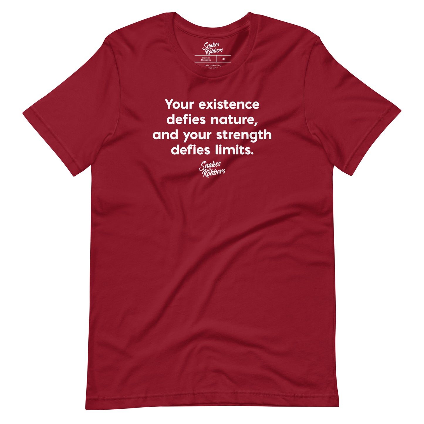 Your Existence Defies Nature Unisex Retail Fit T-Shirt