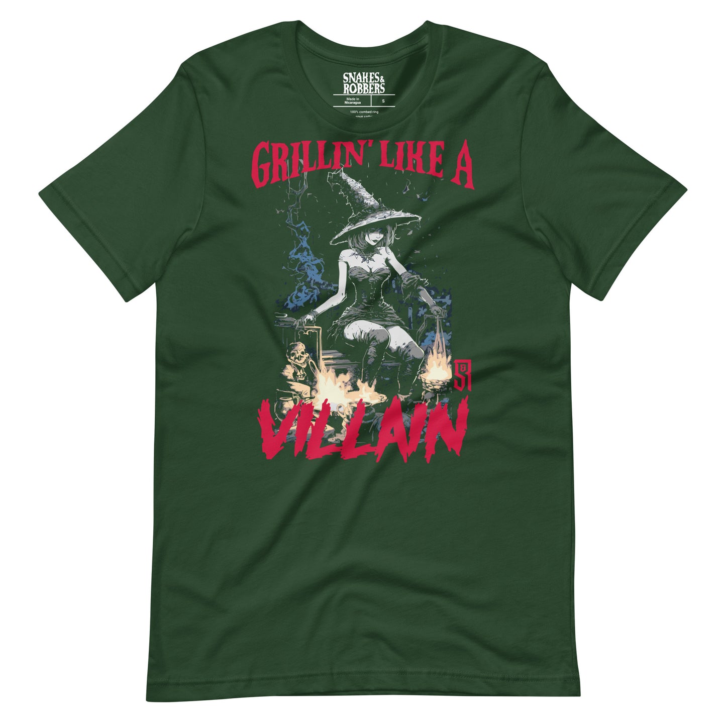 Grillin' like a Villain Witch Unisex Retail Fit T-Shirt