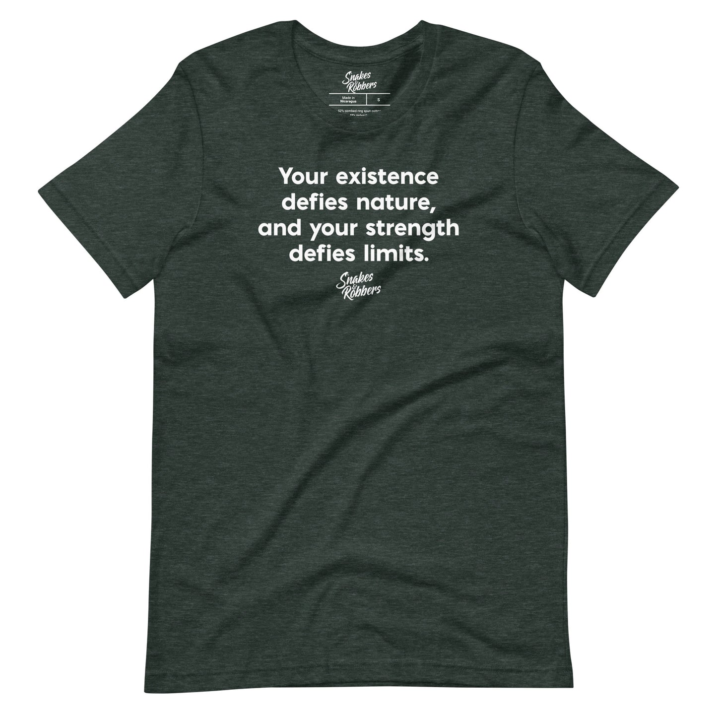 Your Existence Defies Nature Unisex Retail Fit T-Shirt