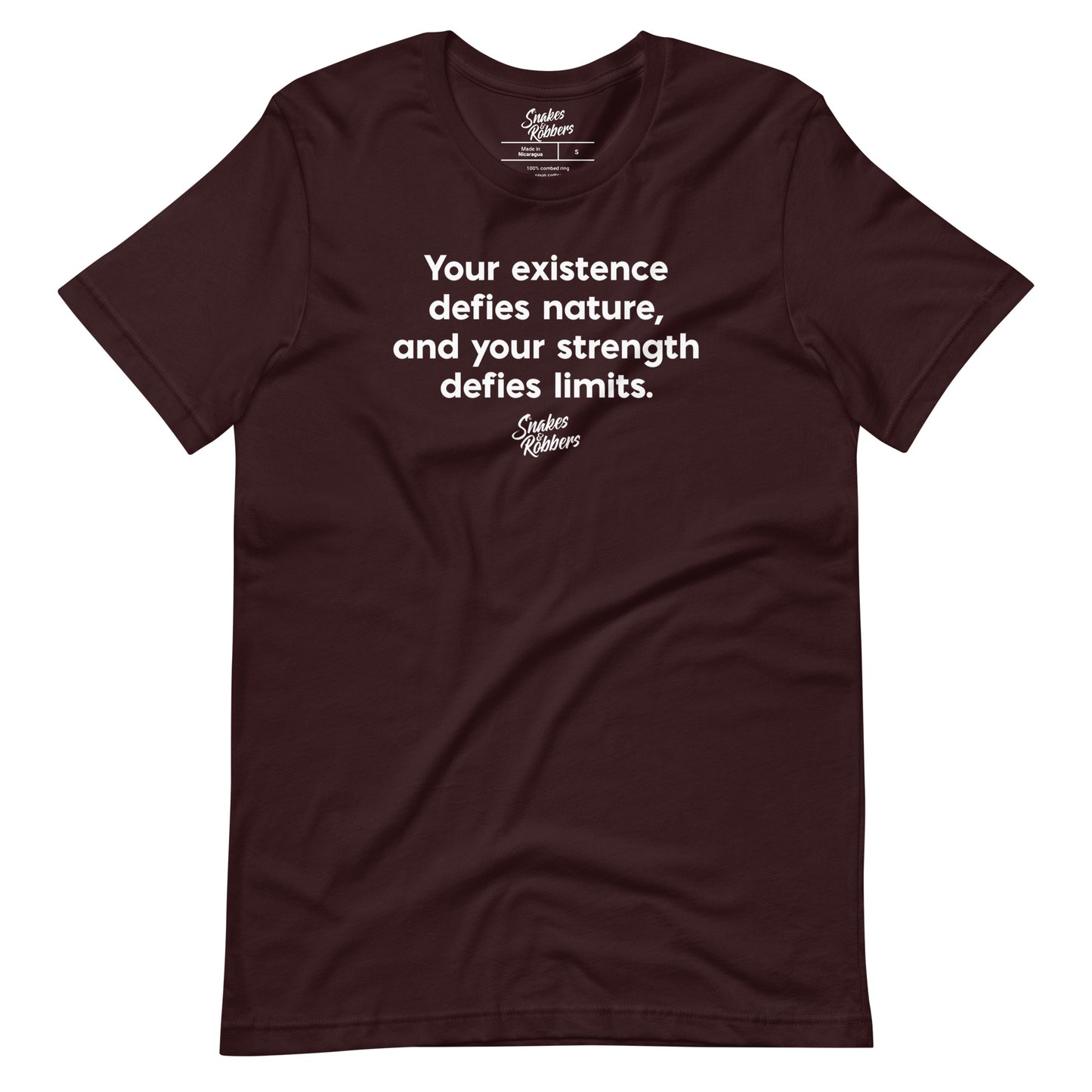 Your Existence Defies Nature Unisex Retail Fit T-Shirt