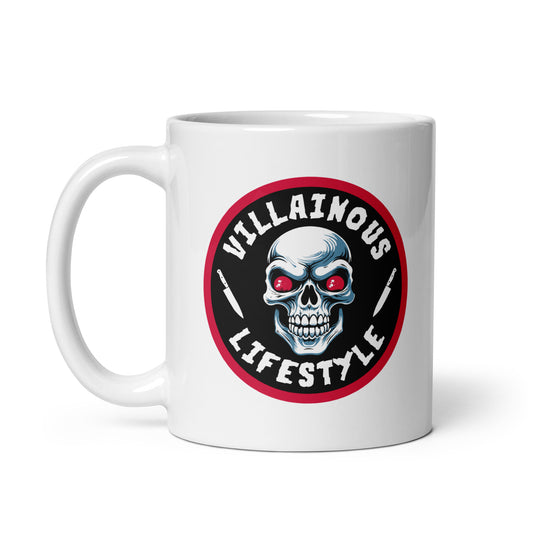 Villainous Lifestyle - Snakes & Robbers White glossy mug