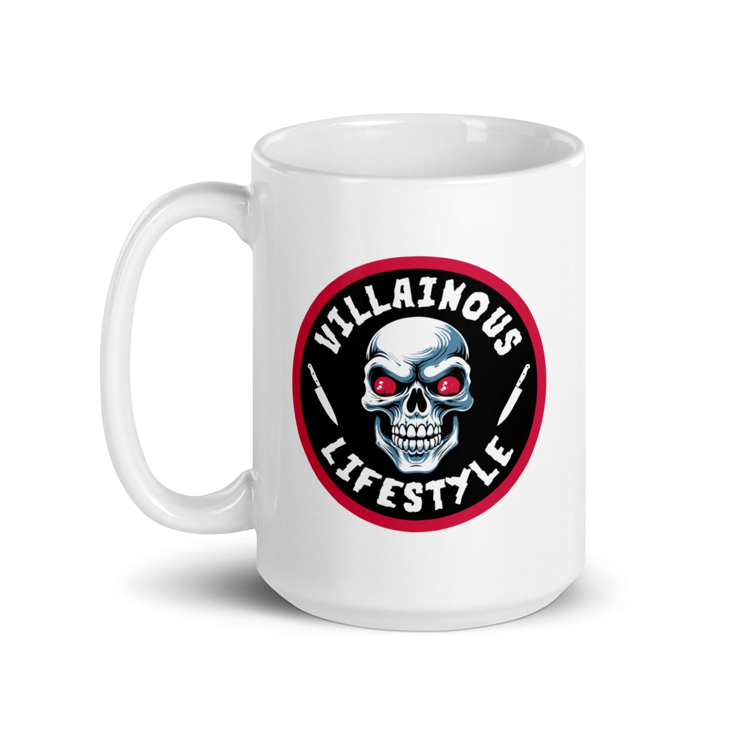 Villainous Lifestyle - Snakes & Robbers White glossy mug