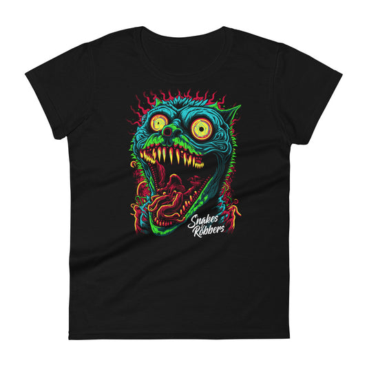 Psychedelic Monster Cat Women's Fashion Fit T-shirt