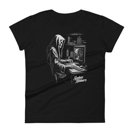 White Collar Grim Reaper Women's Fashion Fit T-shirt