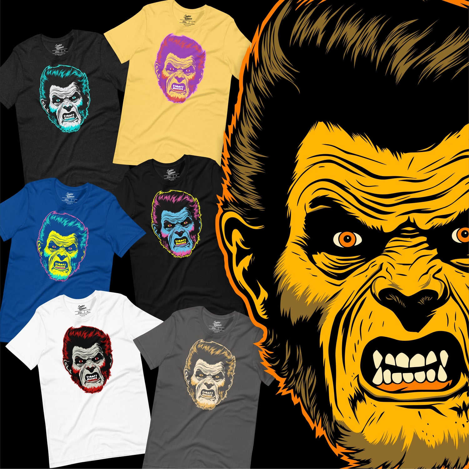 Wolfman Unisex Retail Fit T-Shirts