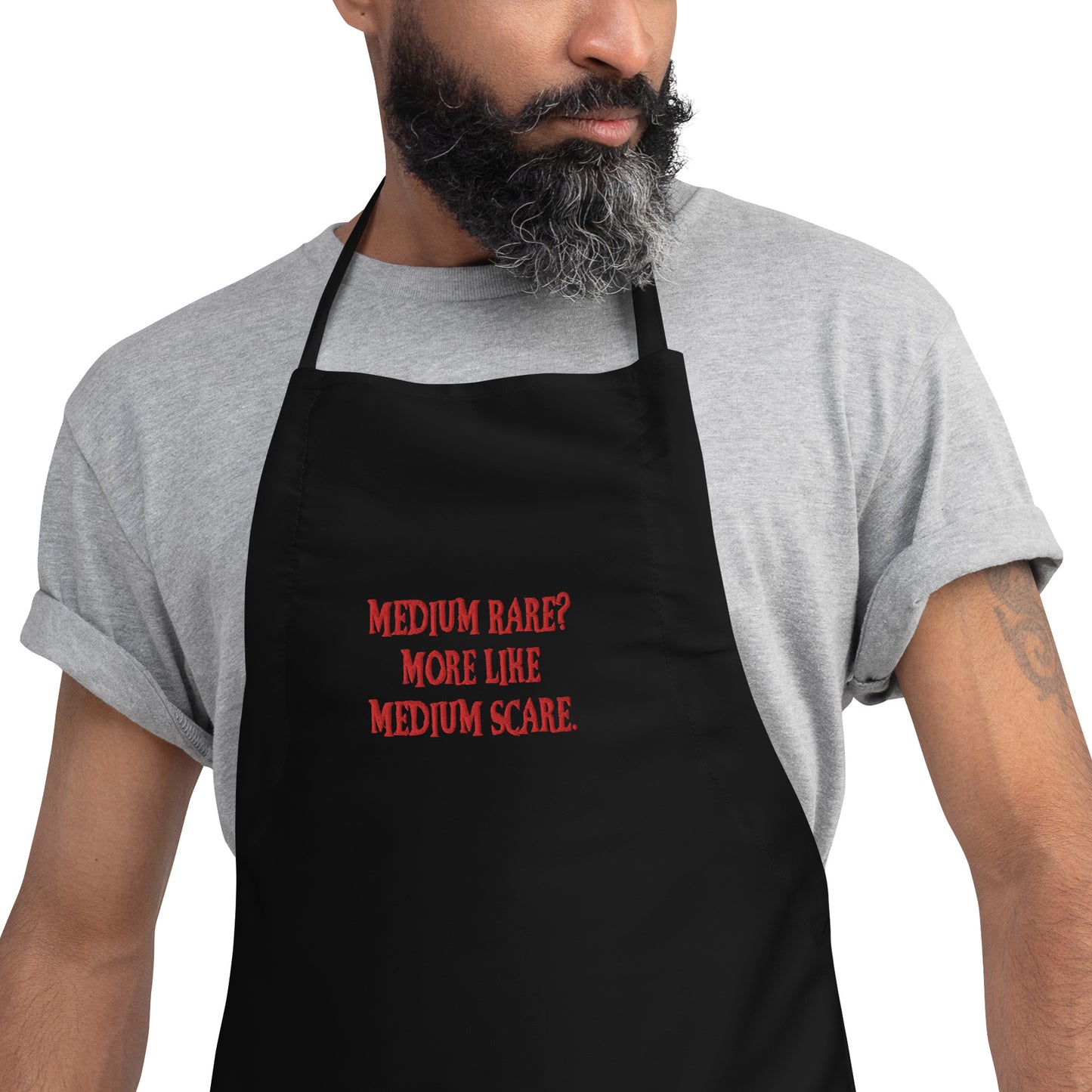 Medium Rare? Embroidered Apron