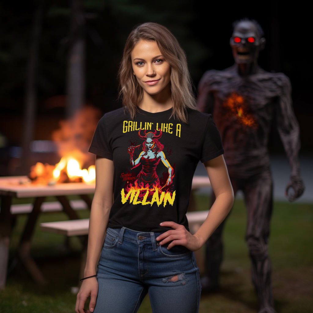 Grillin' Like a Villain Demoness Unisex Retail Fit T-Shirt