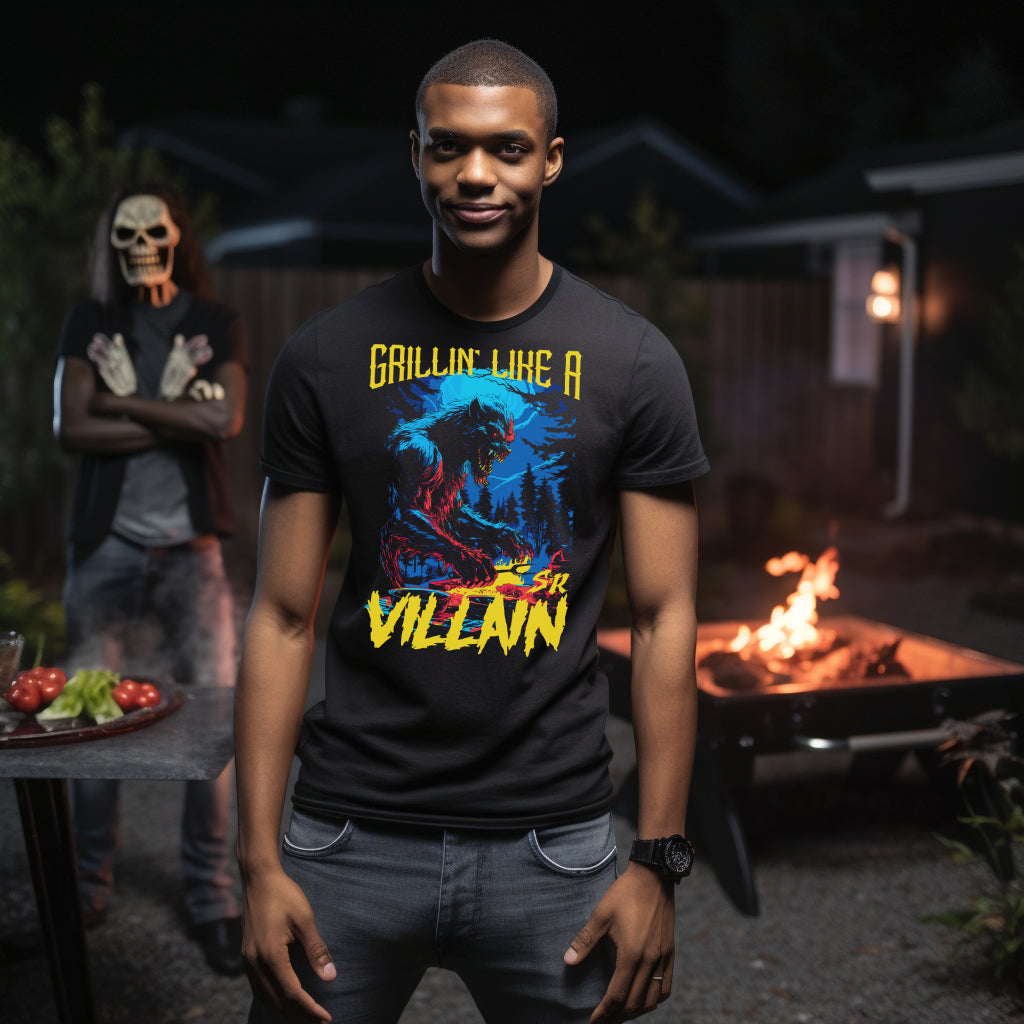 Grillin' like a Villain Werewolf Unisex Retail Fit T-Shirt