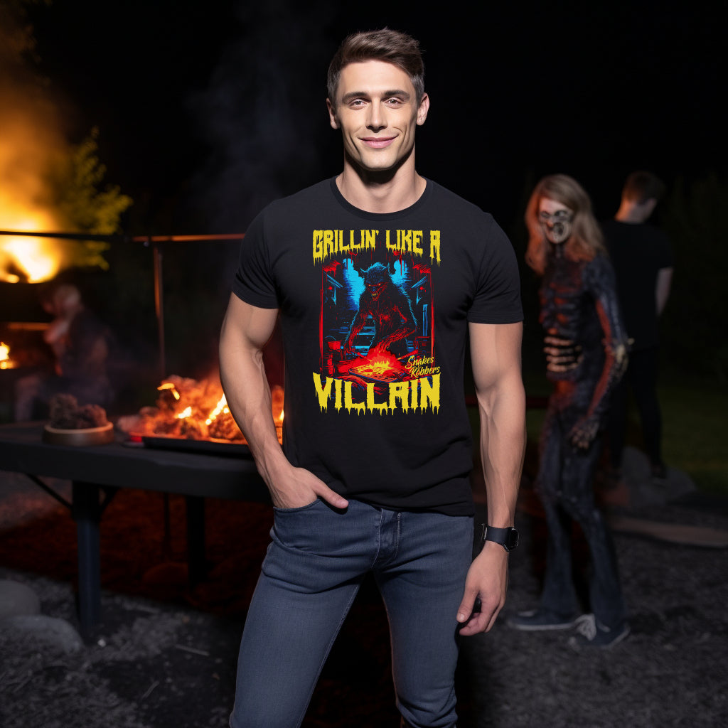 Grillin' like a Villain Werewolf Unisex Retail Fit T-Shirt