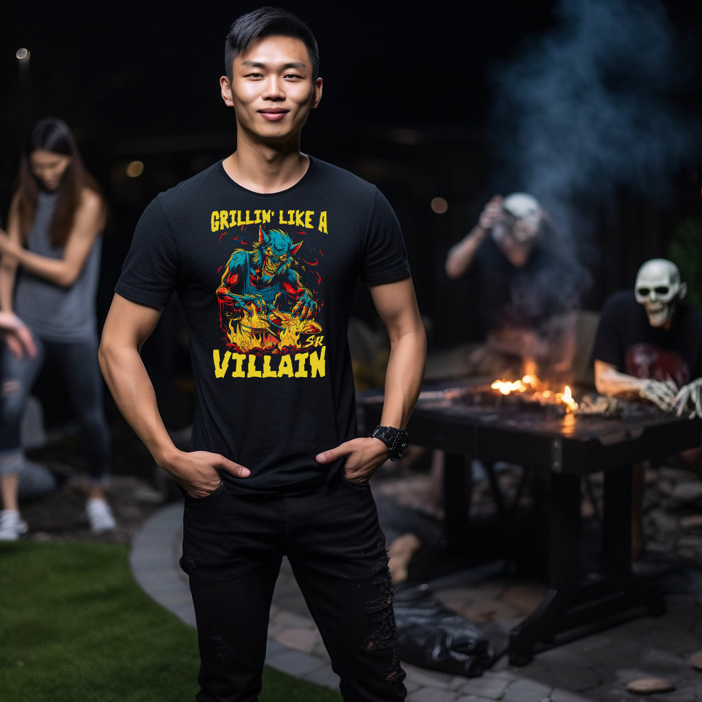 Grillin' like a Villain Werewolf Unisex Retail Fit T-Shirt