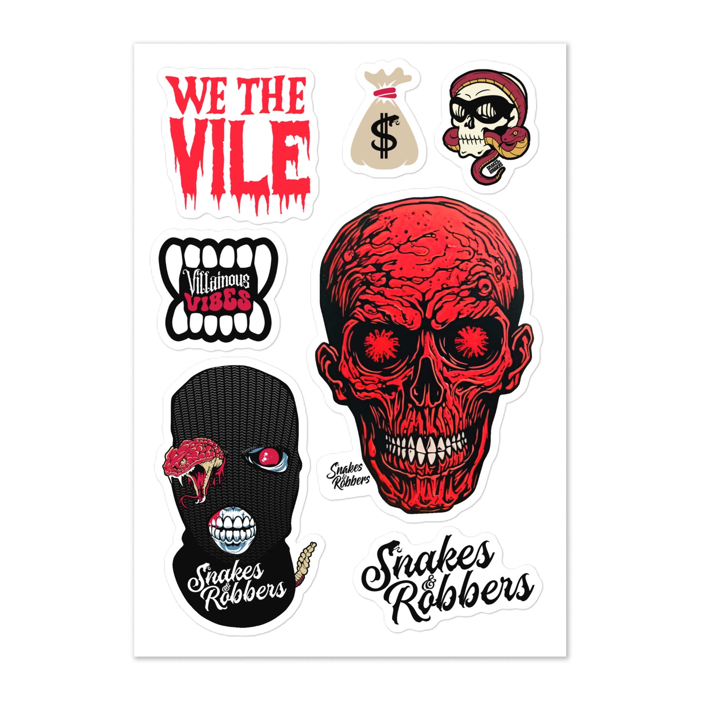 Red Skeleton Sticker sheet