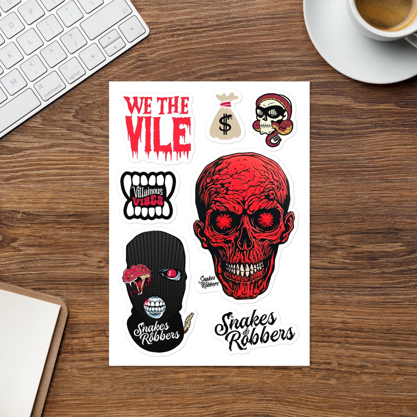 Red Skeleton Sticker sheet