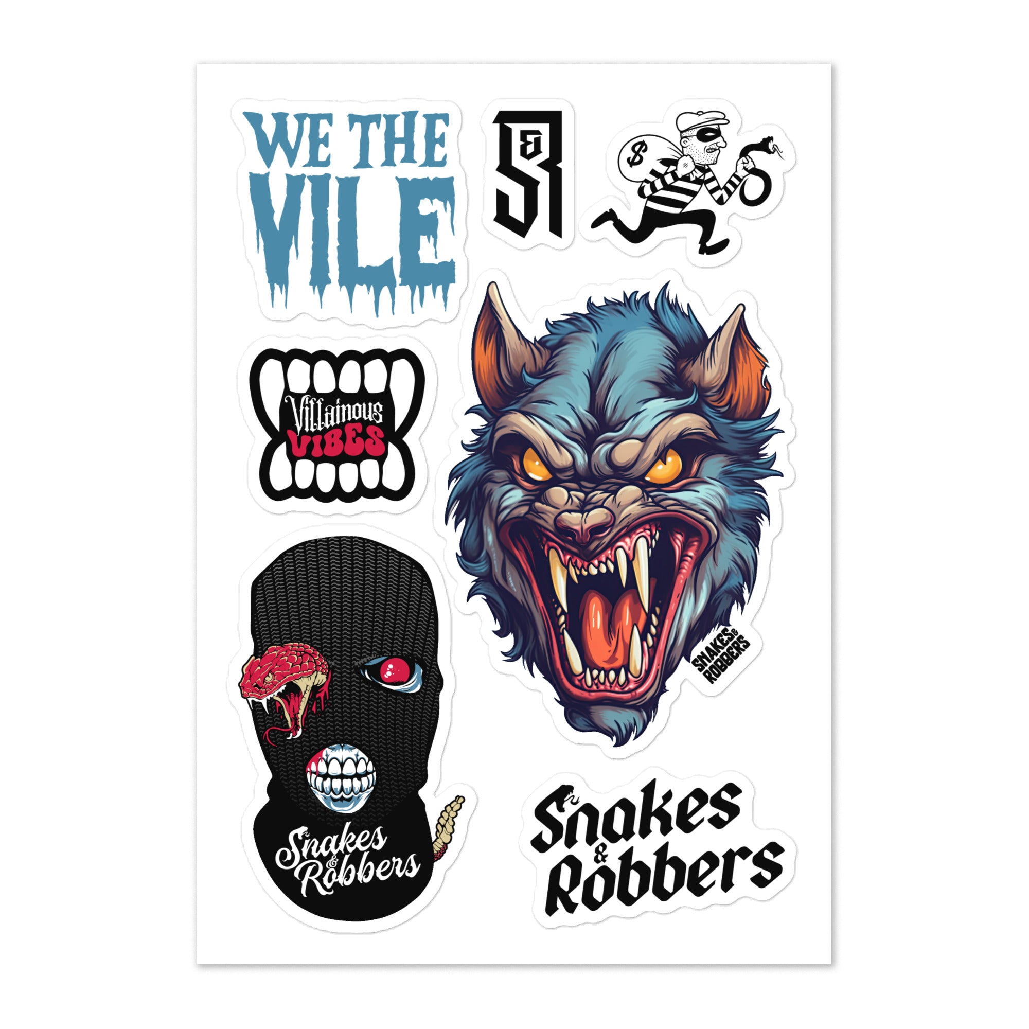 Rad Werewolf Sticker Werewolf Sticker sheet – Snakes & Robbers