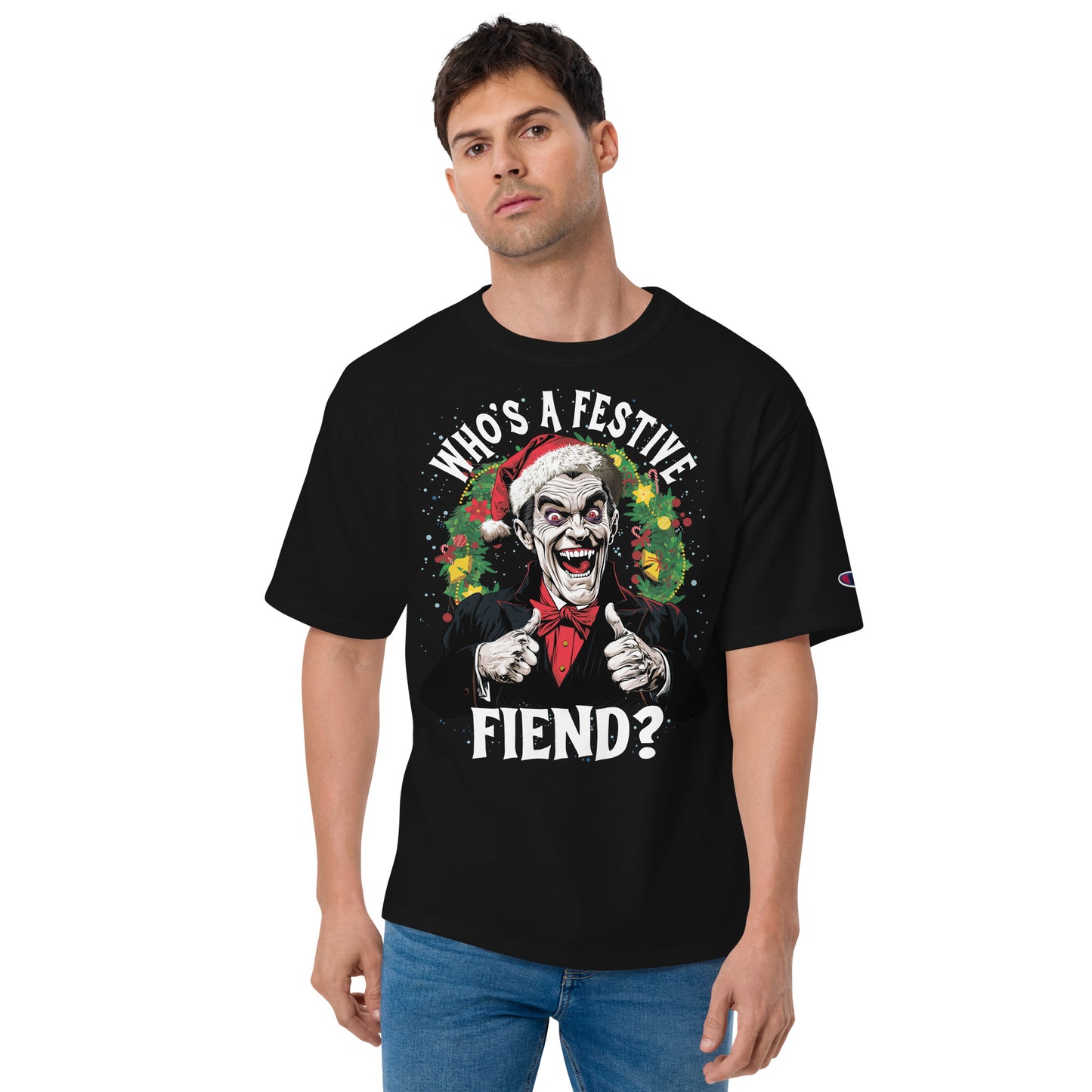 Who's a Festive Fiend? Men's Champion Relaxed Fit T-shirt