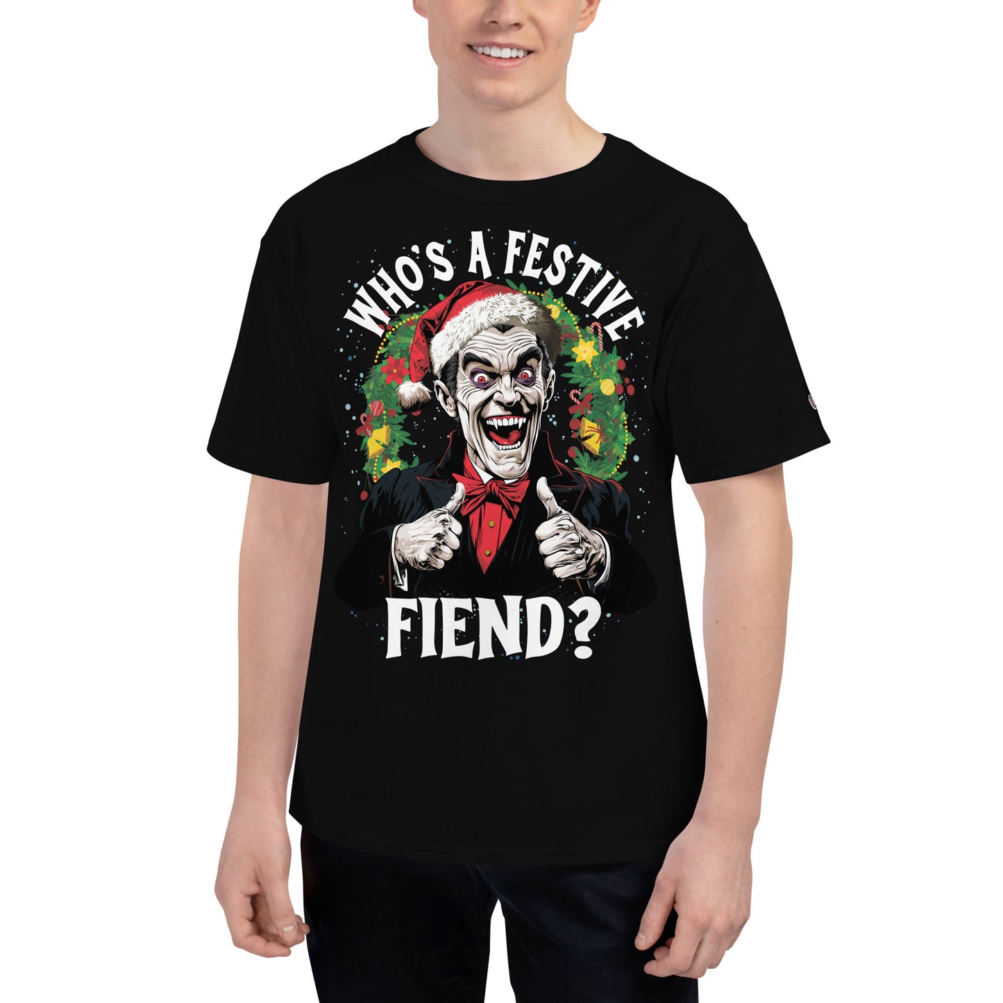 Who's a Festive Fiend? Men's Champion Relaxed Fit T-shirt