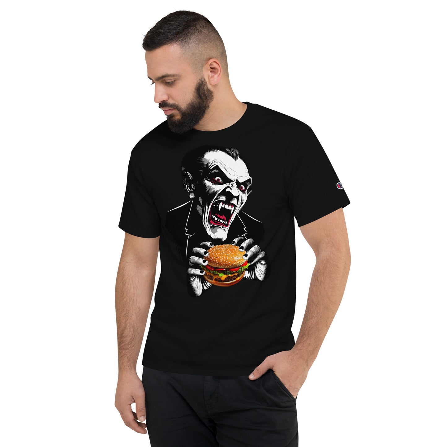 Count Cheese Burger Men's Champion Relaxed Fit T-shirt