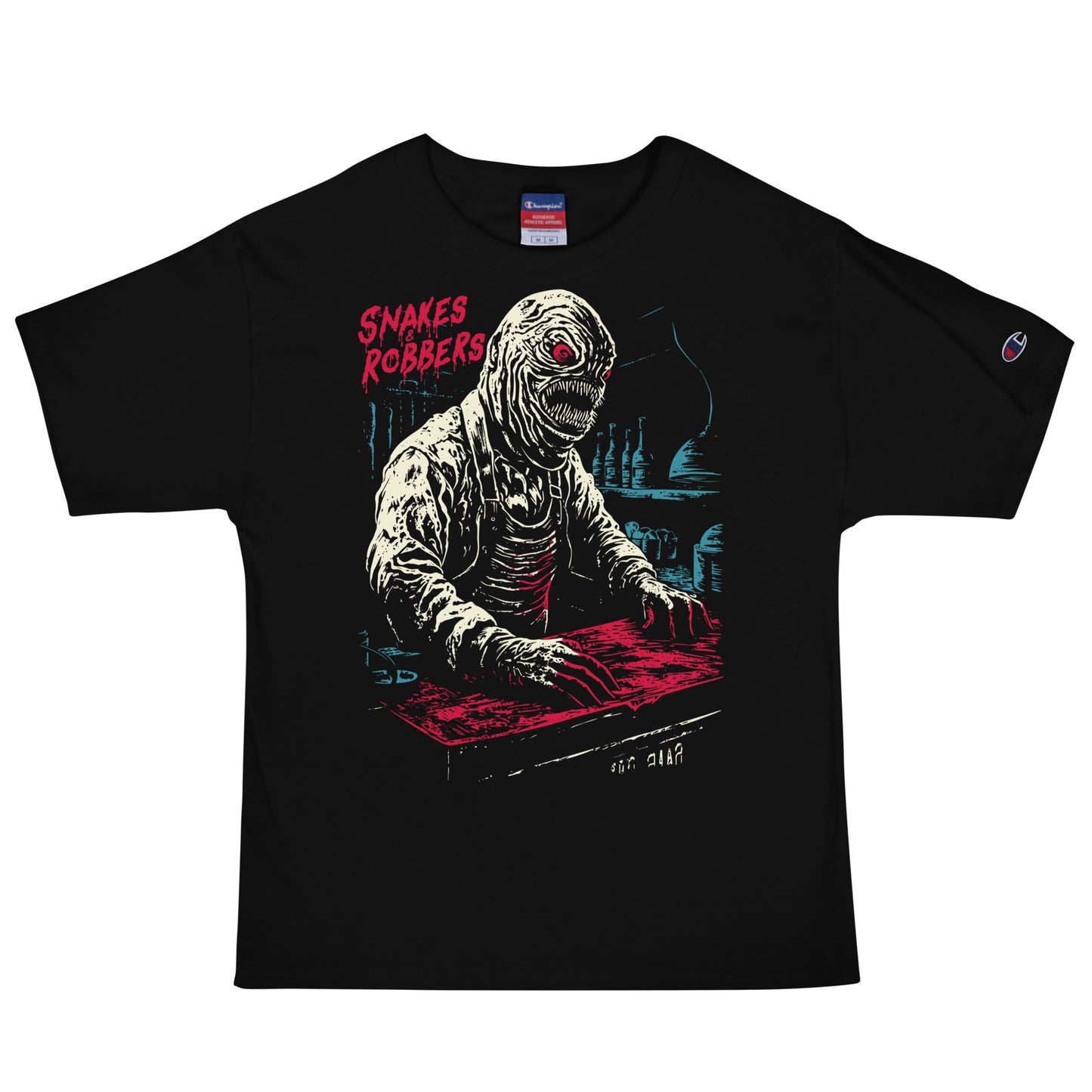 Butcher Shop Lagoon Creature Men's Champion Relaxed Fit T-shirt