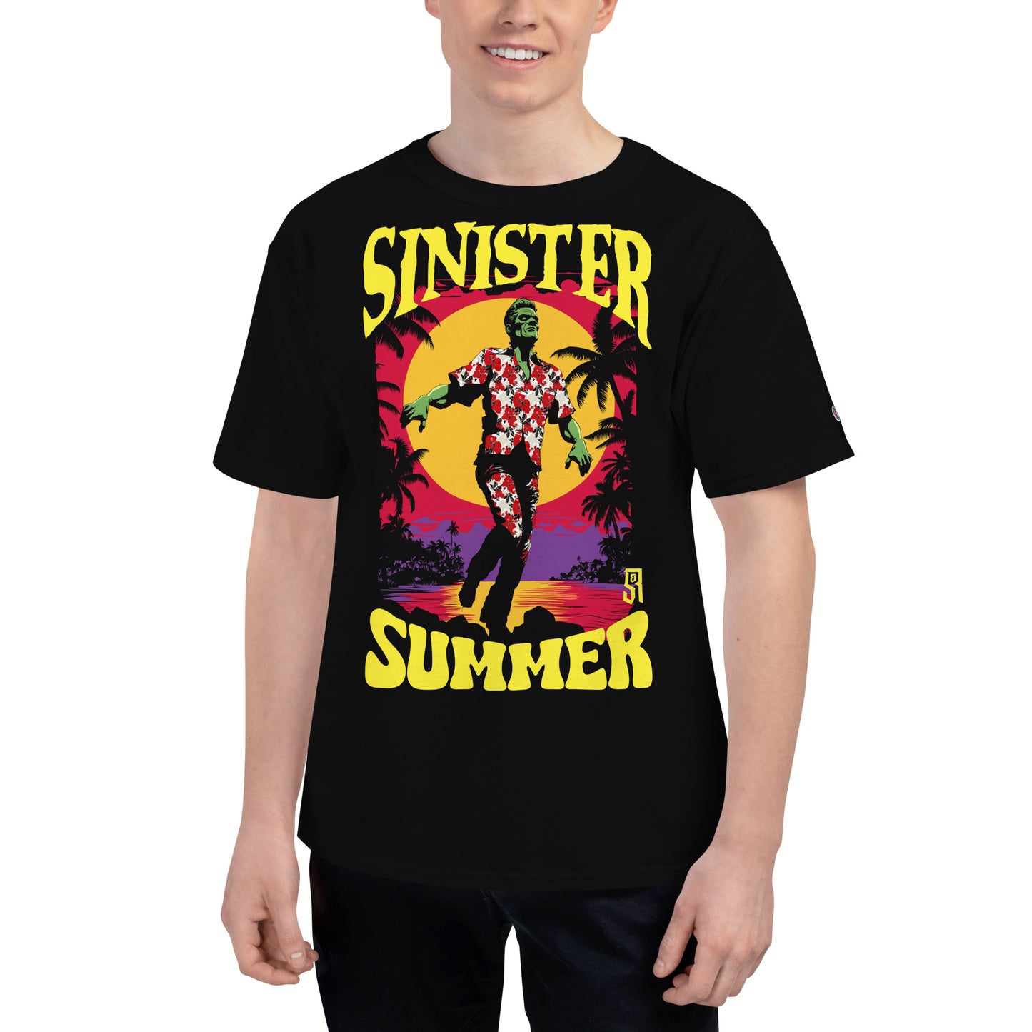 Sinister Summer Frankenstein Men's Champion Relaxed Fit T-shirt