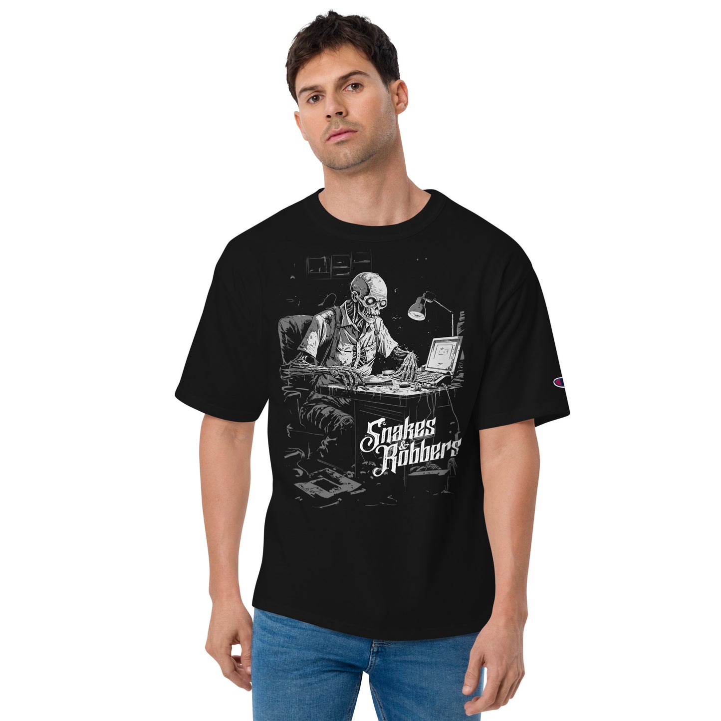 White Collar Skeleton Men's Champion Relaxed Fit T-shirt