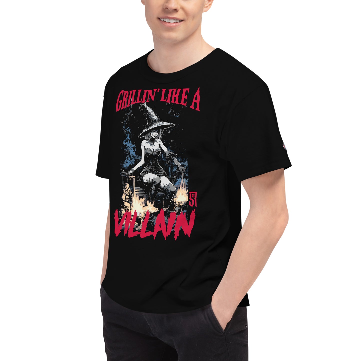 Grillin' like a Villain Witch Men's Champion Relaxed Fit T-shirt