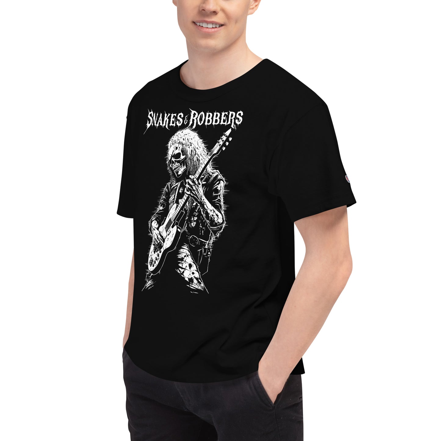 Rock Star Skeleton Men's Champion Relaxed Fit T-shirt