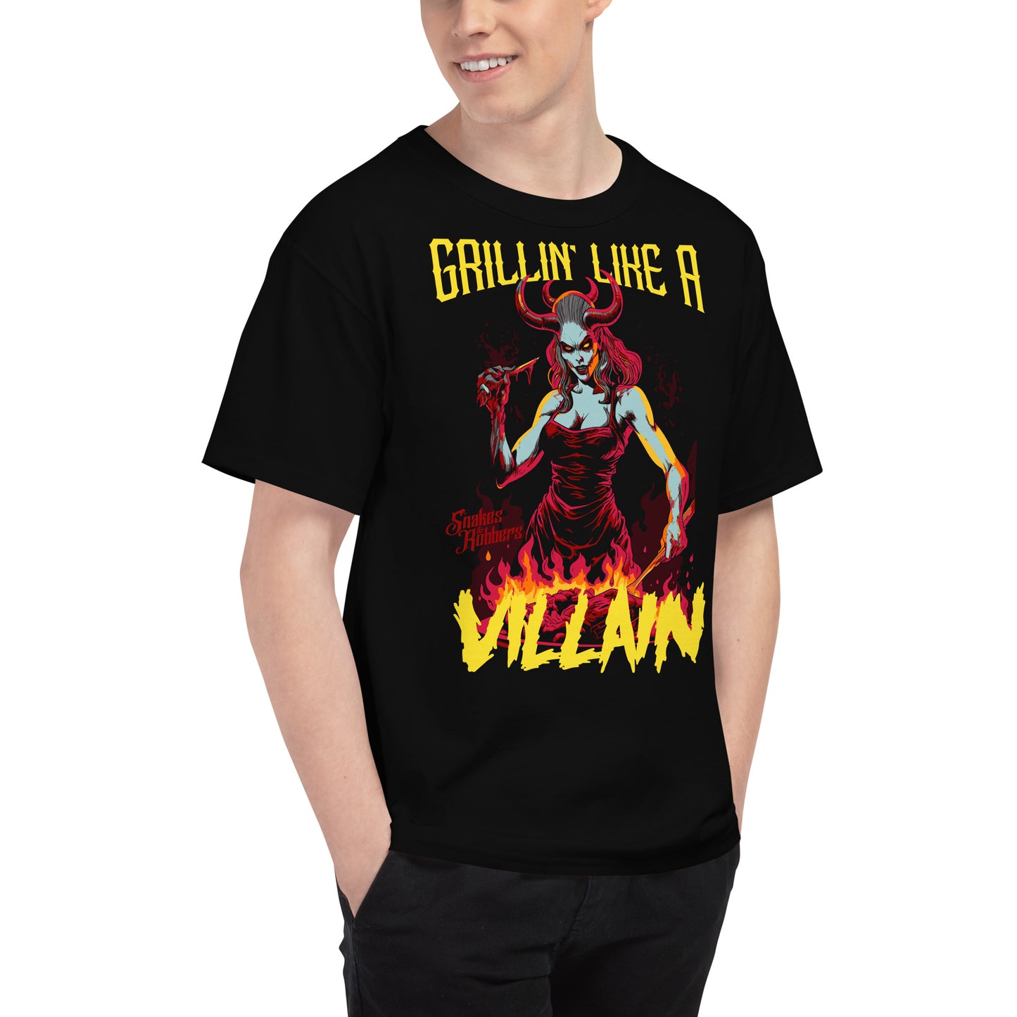 Grillin' Like a Villain Demoness Men's Champion Relaxed Fit T-shirt