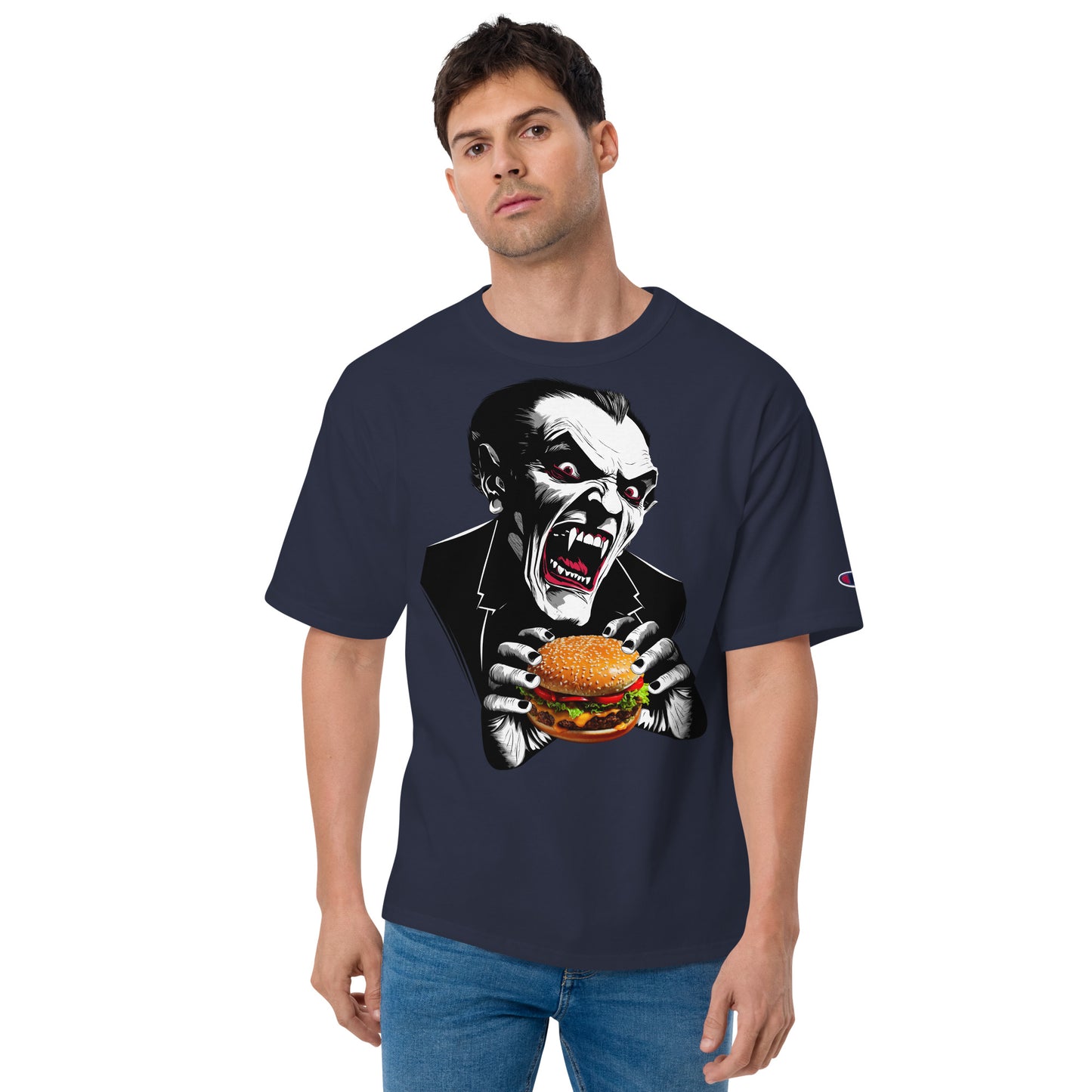 Count Cheese Burger Men's Champion Relaxed Fit T-shirt