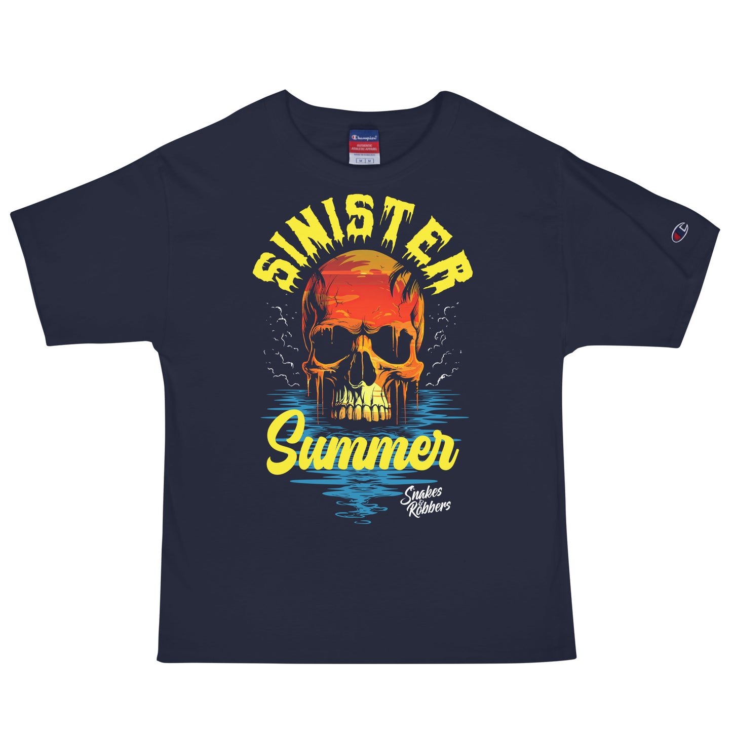 Sinister Summer Skull Sunset Men's Champion Relaxed Fit T-shirt