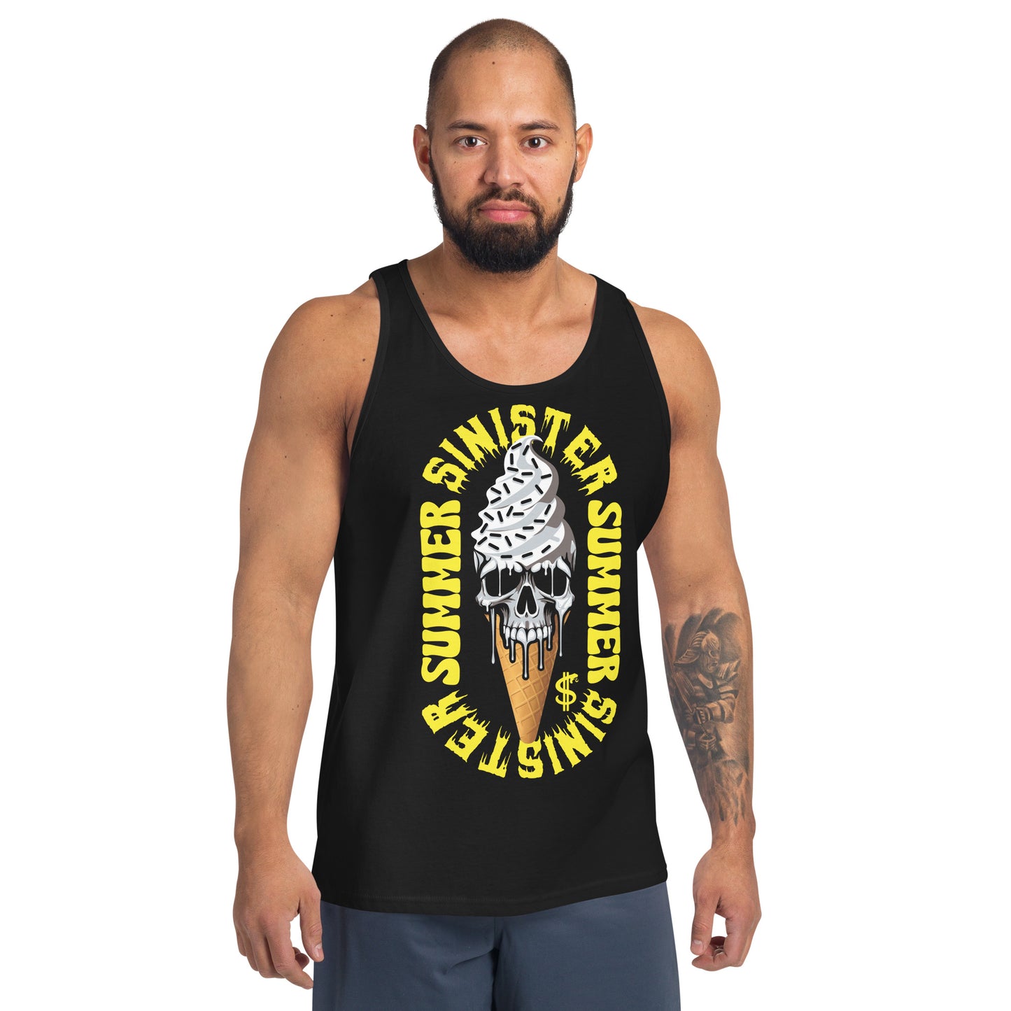 Sinister Summer Skull Ice-cream Unisex Tank Top