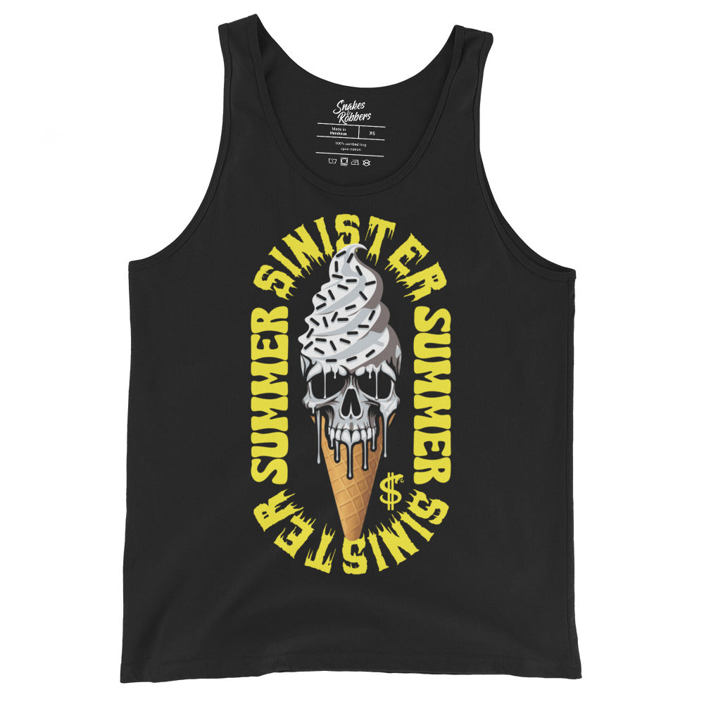 Sinister Summer Skull Ice-cream Unisex Tank Top