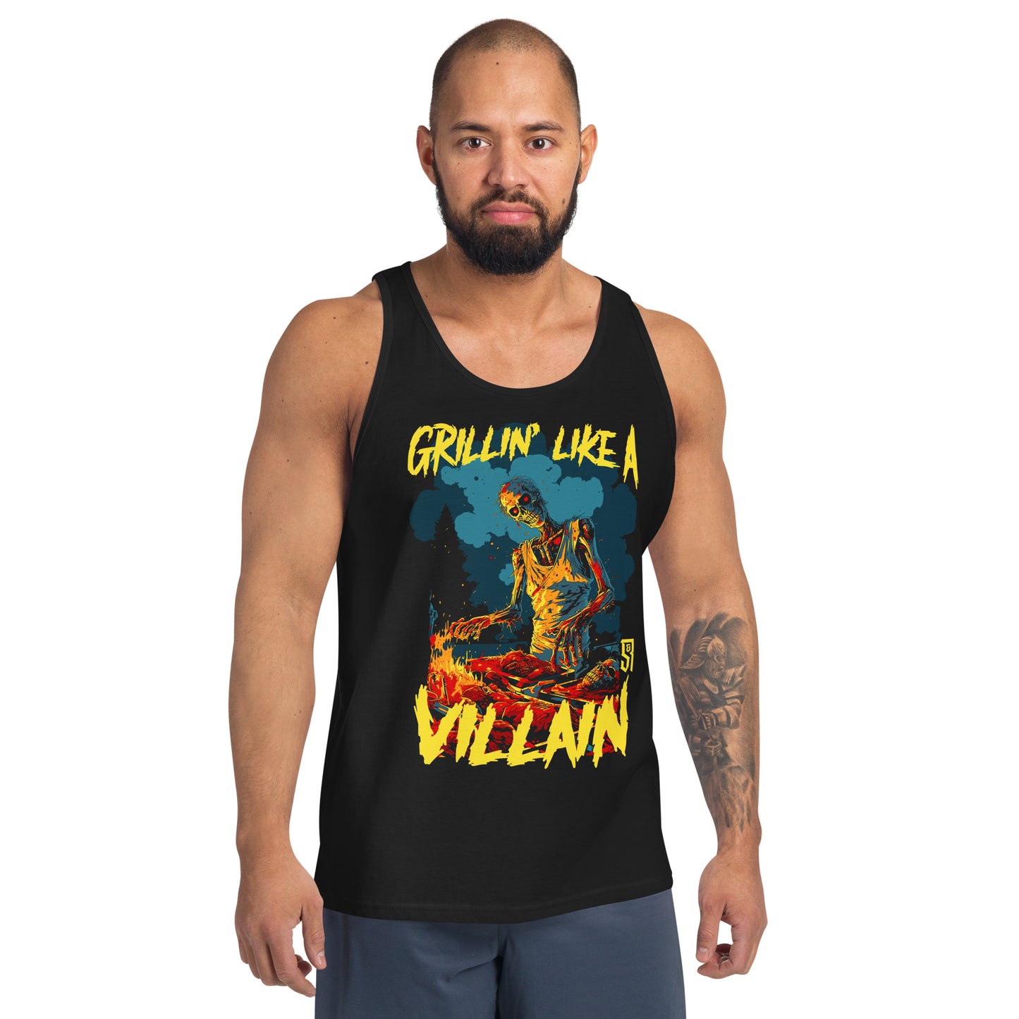 Grillin' like a Villain Zombie Unisex Tank Top