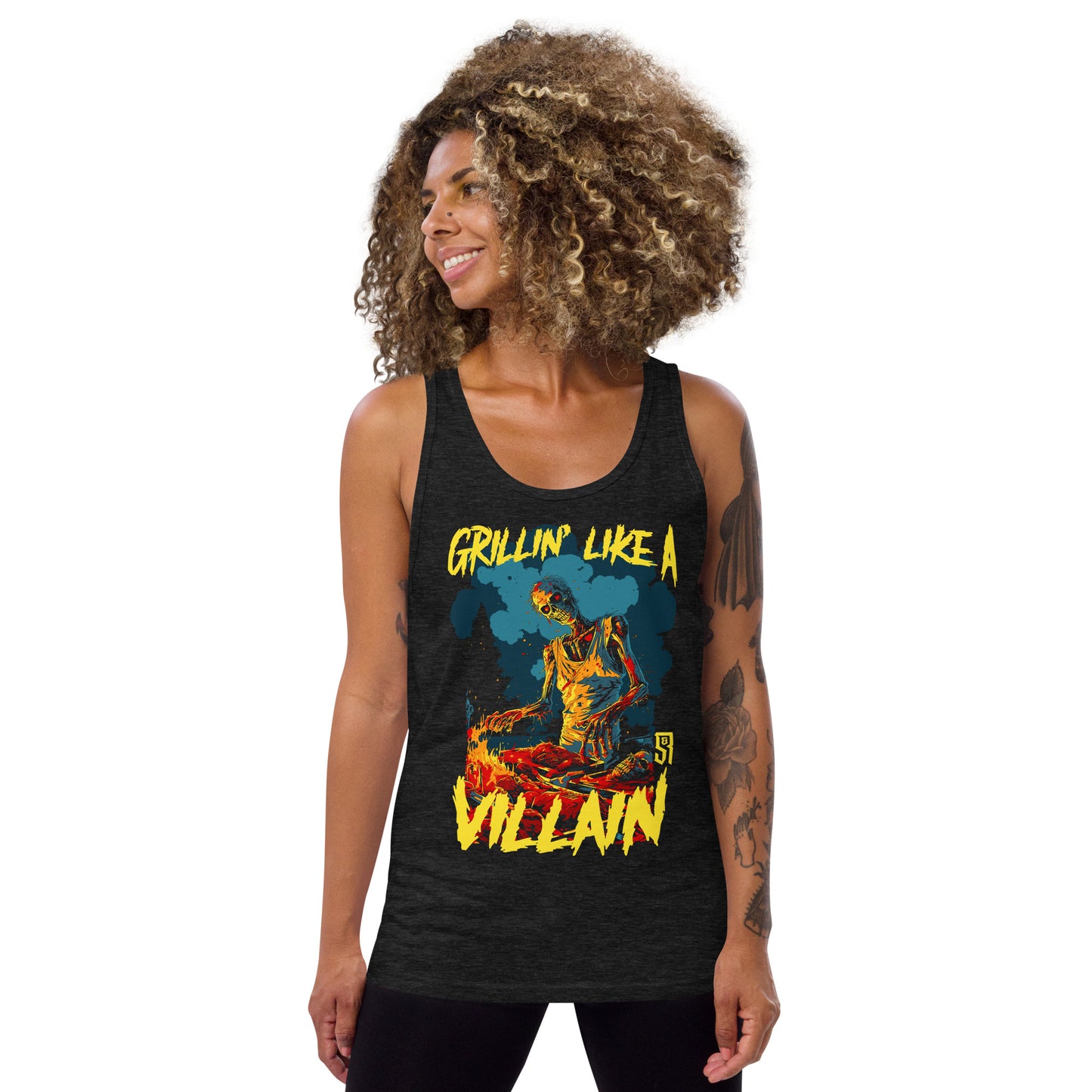 Grillin' like a Villain Zombie Unisex Tank Top