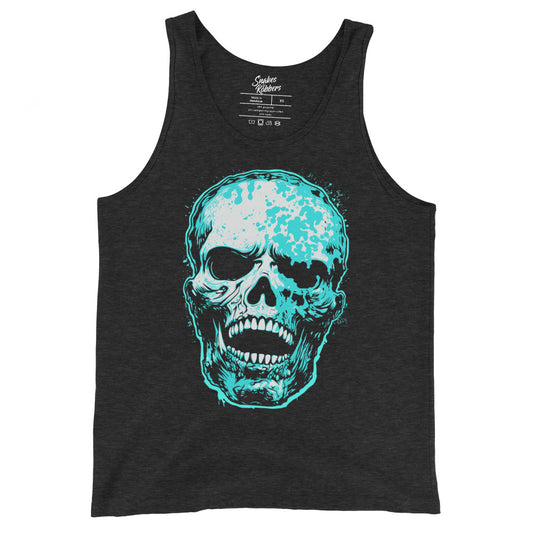 Charcoal-Black Skull Men's Tank Top